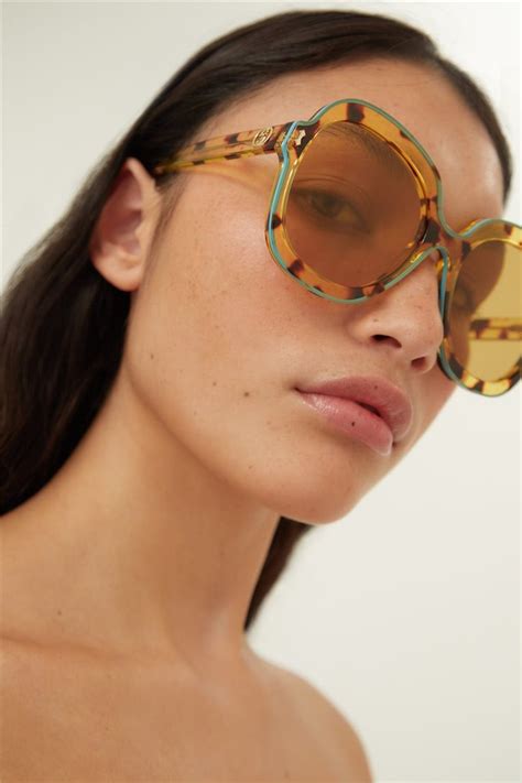 gucci round havana sunglasses|gucci overzi sunglasses.